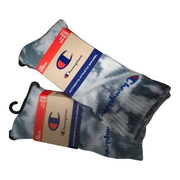Champion Other - Champion Men's Tie-Dye Crew Socks - Blue  2 Pair